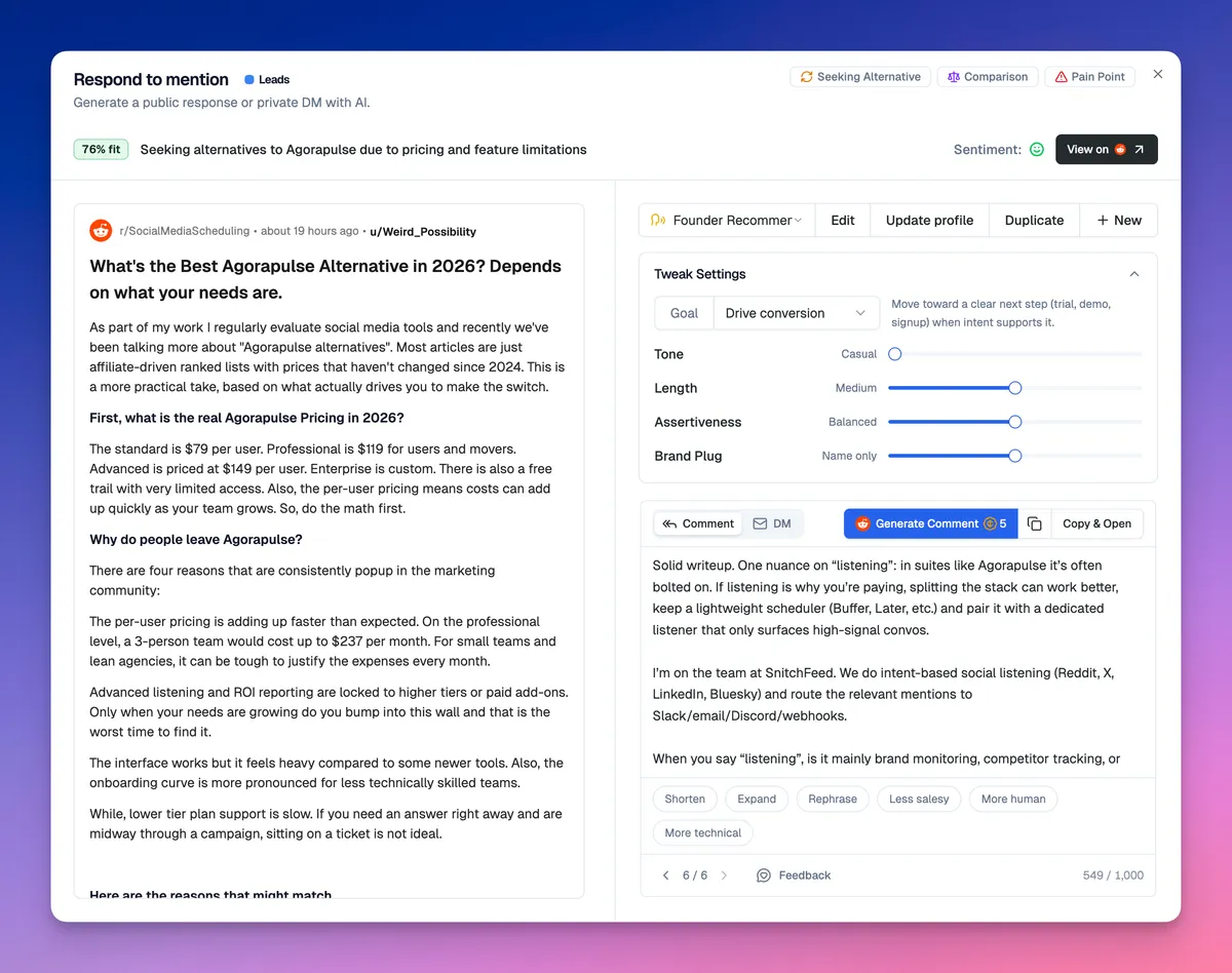 AI Response Drafts example