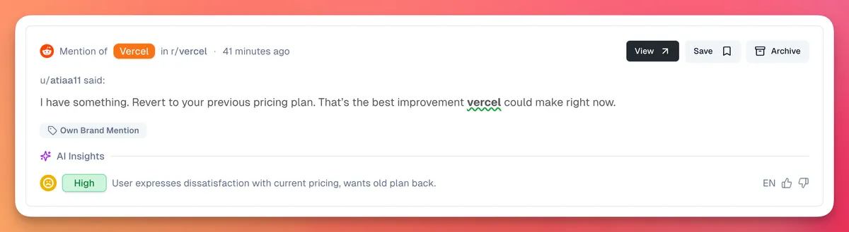 SnitchFeed provides AI insights on every mention
