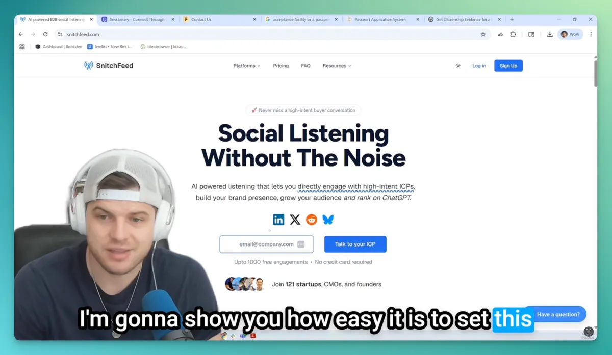 Patrick Smith singing praise of SnitchFeed