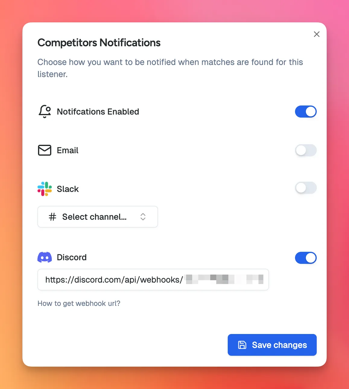 SnitchFeed alert options